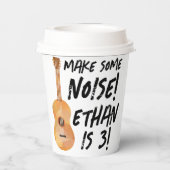 ギターバースデーパーティー紙カップ – 音楽誕生日 紙コップ (裏面)