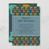 ギターバースデーパーティー10代のボーイ招待状 招待状 (正面/裏面)