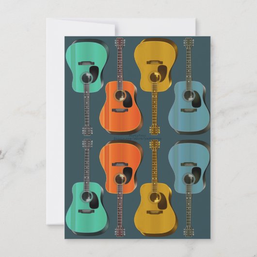ギターバースデーパーティー10代のボーイ招待状 招待状 (裏面)