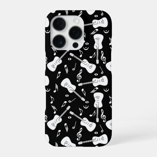 ギターパート譜面 音符  iPhoneケース (裏面)