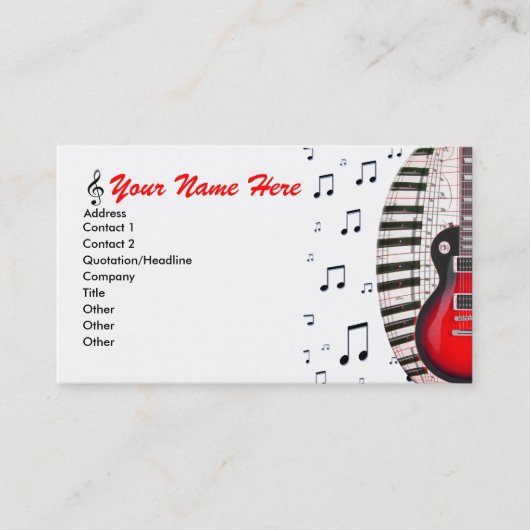ギターピアノキーボード音楽ノート名刺 名刺 (正面)
