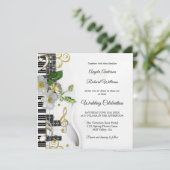 ギターピアノミュージックをテーマにした結婚式招待状 招待状 (スタンド正面)