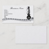 ギターピアノ及び音楽ノートの名刺 名刺 (正面/裏面)