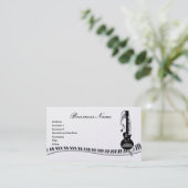 ギターピアノ及び音楽ノートの名刺 名刺 (スタンド正面)