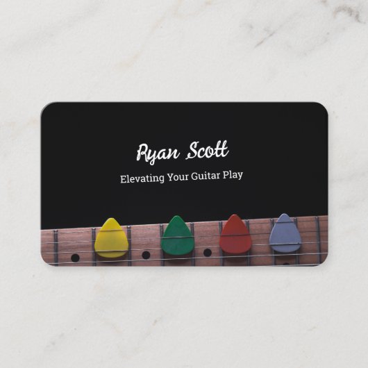 ギターピックギタリストインストラクター 名刺 (正面)
