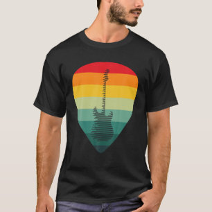 ギターピックギタリストレトロヴィンテージギフト Tシャツ
