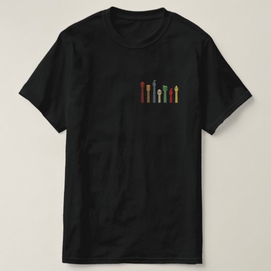 ギターピックギタリスト用ギフトレトロヴィンテージ Tシャツ (デザイン正面)