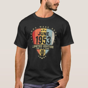 ギターピックレジェン生まれズは1953年6月ギター Tシャツ