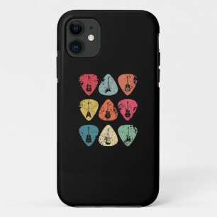 ギターピックレトロヴィンテージのギタリストのbassist iPhone 11 ケース