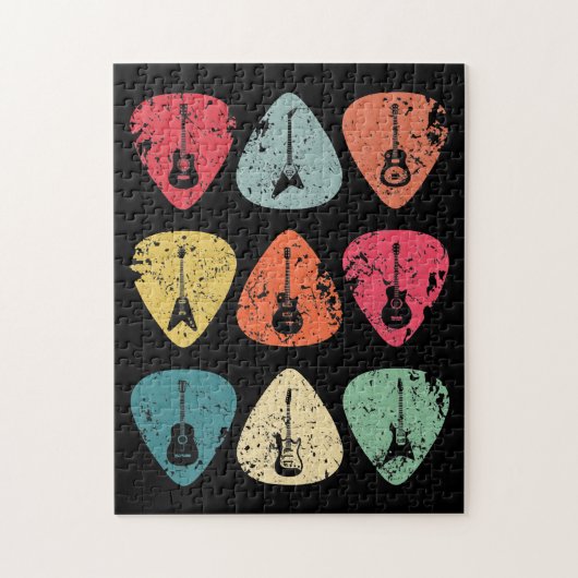 ギターピックレトロヴィンテージ ジグソーパズル (縦)