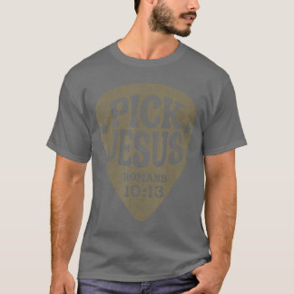 ギターピック イエス キリスト教音楽 ギタリスト 牧師 Tシャツ