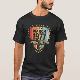ギターピック- 1977年3生まれ月に伝説が発表された Tシャツ