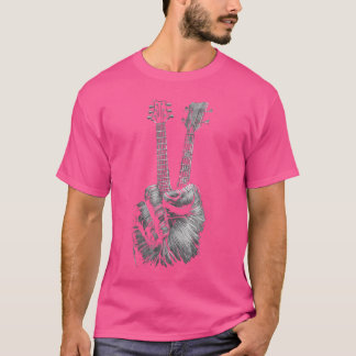 ギターピースサイン手ピースサイン電気アコースティ Tシャツ