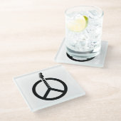 ギターピースサイン ガラスコースター (アングル)