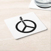 ギターピースサイン スクエアペーパーコースター (アングル)