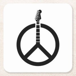 ギターピースサイン スクエアペーパーコースター