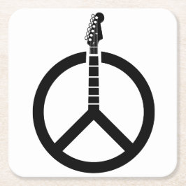 ギターピースサイン スクエアペーパーコースター