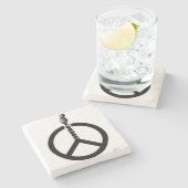 ギターピースサイン ストーンコースター (横)