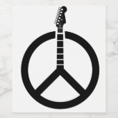 ギターピースサイン ワインラベル (シングルラベル)