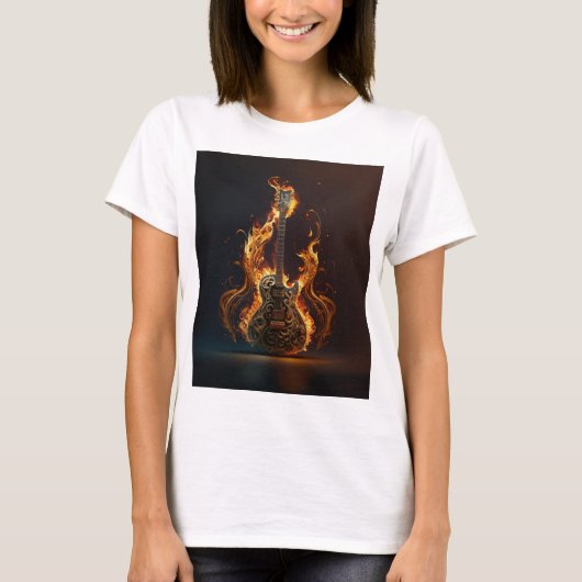 ギターファッション ギタリスト、タトゥー Tシャツ (正面)