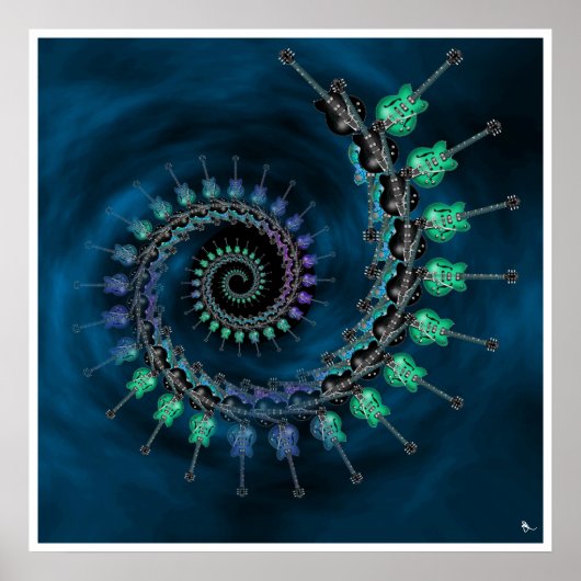 ギターフラクタルポスター ポスター (正面)