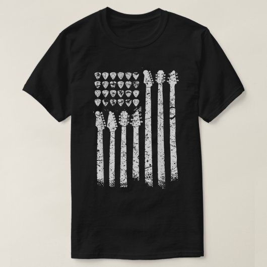 ギターフラグピック アート音楽 Tシャツ (デザイン正面)