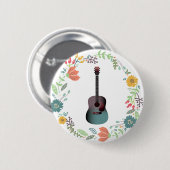 ギターフラワーリングや輪 缶バッジ (正面&裏面)