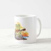 ギターフロッグサンセットかわいい音楽デザイン コーヒーマグカップ (正面右)