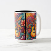 ギターフローラメドレー15オズマグ ツートーンマグカップ (正面右)