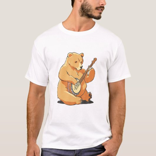 ギターブラウンベア Tシャツ (正面)