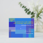 ギターブルースミュージカルバーバルミツワーリプライカード 出欠カード (スタンド正面)