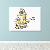 ギターブルース・マン感じ- it キャンバスプリント (インサイチュ (ウッドフロア))