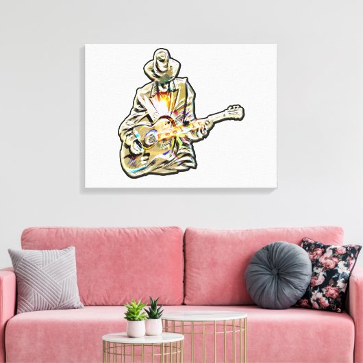 ギターブルース・マン感じ- it キャンバスプリント (インサイチュ (リビング))