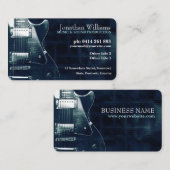 ギターブルーティール（緑がかった色）メタリック 名刺 (正面/裏面)