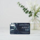 ギターブルーティール（緑がかった色）メタリック 名刺 (スタンド正面)