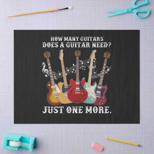 ギタープレイヤーへのギタギフトの数 薄葉紙 (クラフト)
