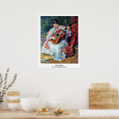 ギタープレイヤーバイピエール=オーギュストルノアール ポスター (キッチン)