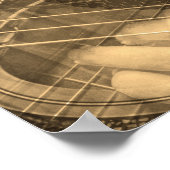 ギタープレイヤー歌手のパフォーマーのコラージュ ポスター (角)