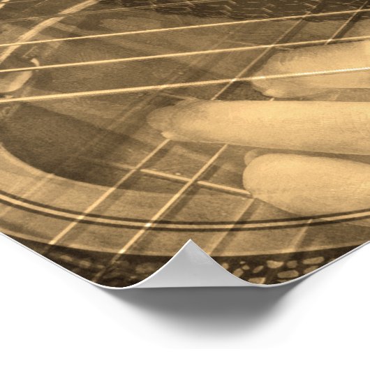 ギタープレイヤー歌手のパフォーマーのコラージュ ポスター (角)