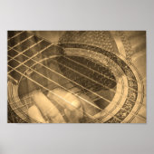 ギタープレイヤー歌手のパフォーマーのコラージュ ポスター (正面)