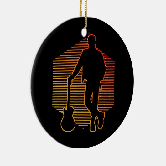 ギタープレイヤー男子エレキギター セラミックオーナメント (右)