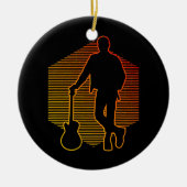 ギタープレイヤー男子エレキギター セラミックオーナメント (正面)