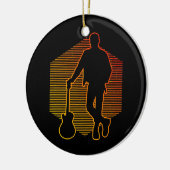 ギタープレイヤー男子エレキギター セラミックオーナメント (左)