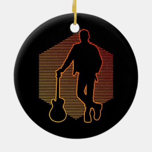 ギタープレイヤー男子エレキギター セラミックオーナメント (裏面)