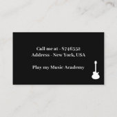 ギタープレイヤー音楽アーティスト先生スクールのコンサート コーリングカード (裏面)