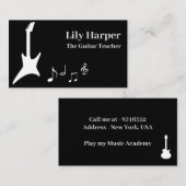 ギタープレイヤー音楽アーティスト先生スクールのコンサート コーリングカード (正面/裏面)