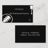 ギタープレイヤー音楽アーティスト先生スクールのコンサート コーリングカード (正面/裏面)