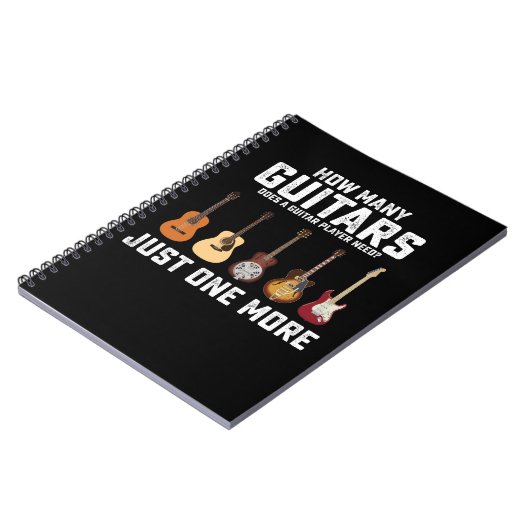 ギタープレーヤーが必要とするギターの数ジャストオン ノートブック (左側)