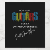 ギタープレーヤーが必要とするギターの数 ワインラベル (シングルラベル)