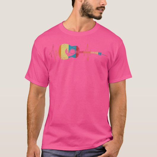 ギタープレーヤーのためのハートビートギターギフト Tシャツ (正面)